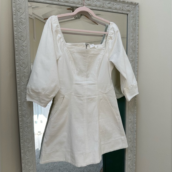 Astr the Label Rabia Puff Sleeve White Mini Dress | Medium - Picture 5 of 7